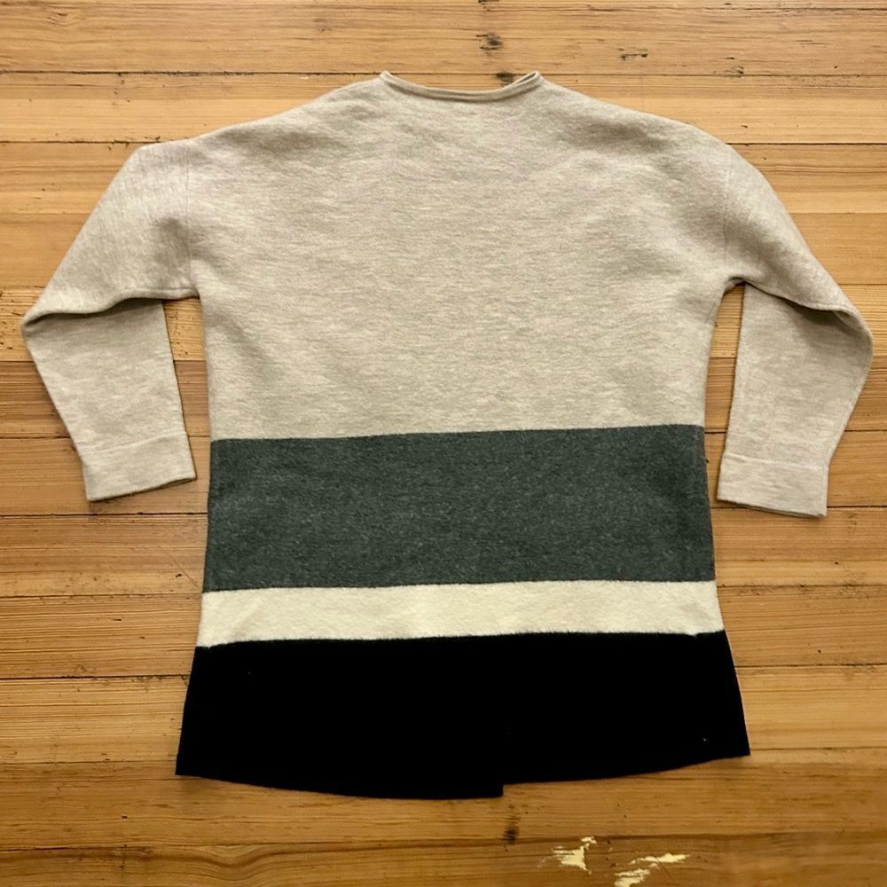 Madewell boiled wool, color block  open sweater. Size S/M. - Picture 4 of 11